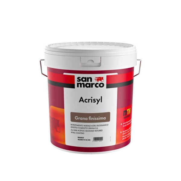 RivestimentomuraleSanMarcoAcrisylgranafinissimaeffettocompatto(Secchio25Kg)